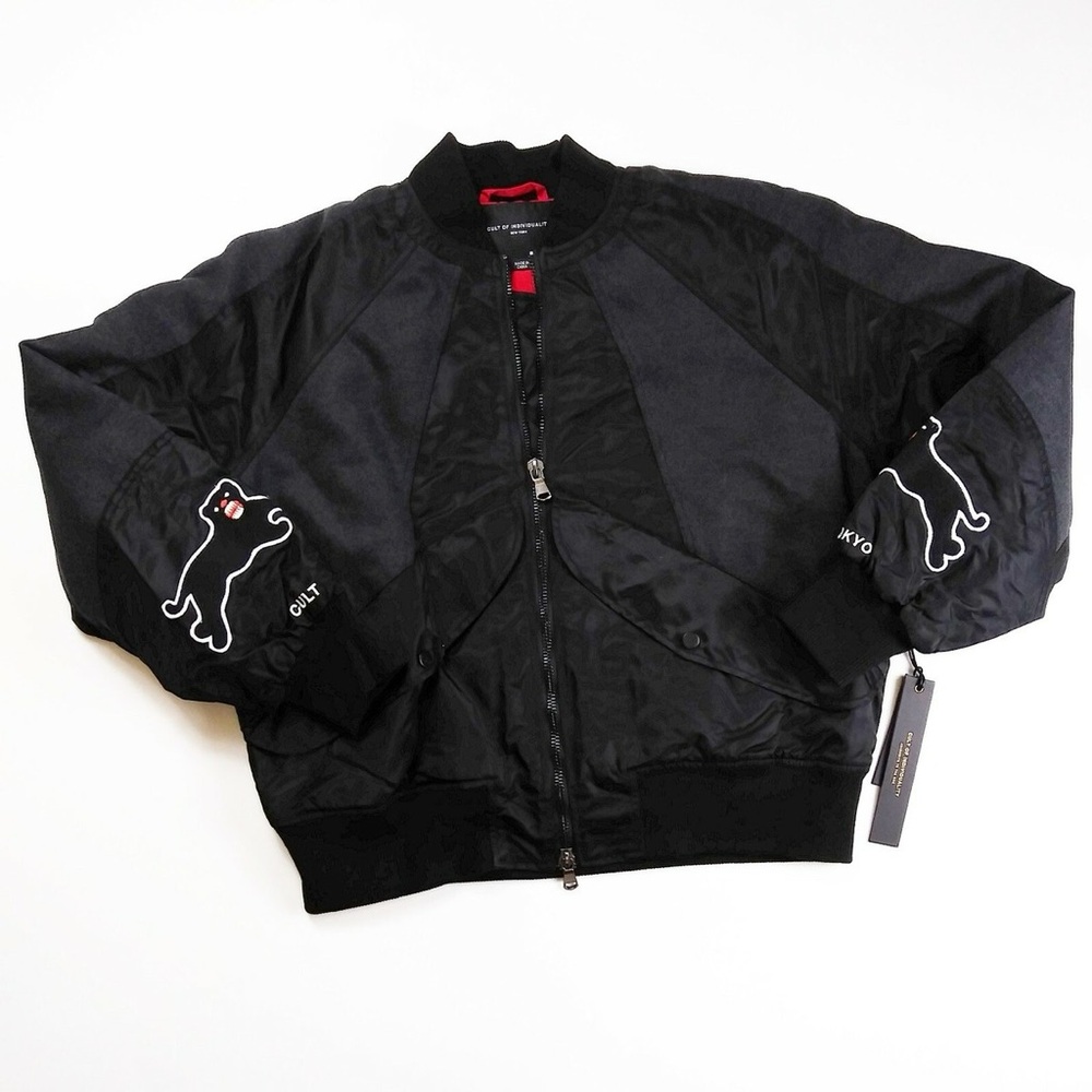 Cult of Individuality Black Jacket with Red Lining mens varsity black Tokyo